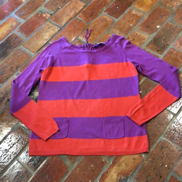 Ann Taylor LOFT Long Sleeve Color Block Zip Back Lightweight Sweater szM - Picture 6 of 12